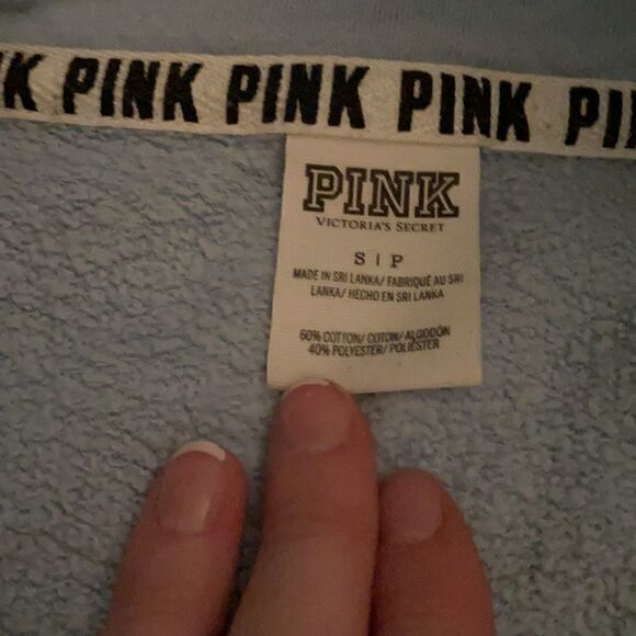 5/$25 DEAL VS PINK VARSITY QUARTER SNAP PULLOVER BLUE Sz Small - Picture 11 of 14